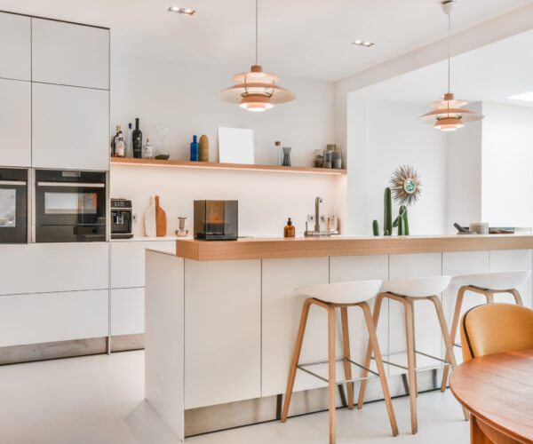 Interior of a beautiful kitchen of an elite house